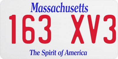 MA license plate 163XV3