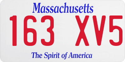 MA license plate 163XV5