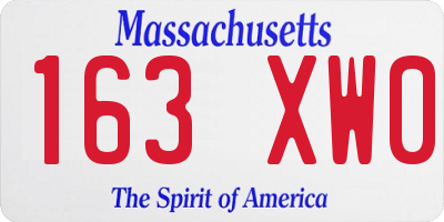 MA license plate 163XW0