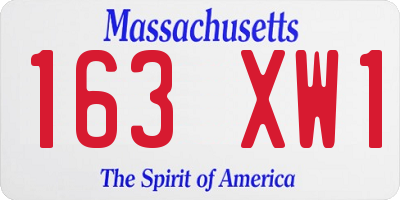 MA license plate 163XW1