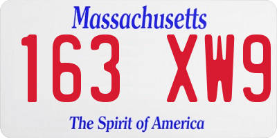 MA license plate 163XW9