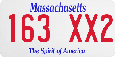 MA license plate 163XX2