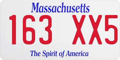 MA license plate 163XX5
