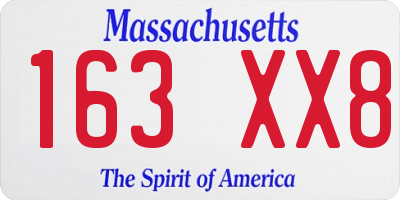 MA license plate 163XX8