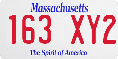 MA license plate 163XY2