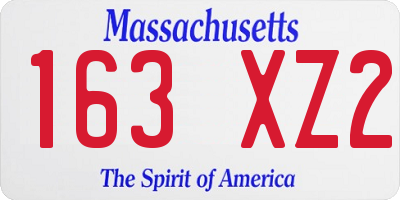 MA license plate 163XZ2
