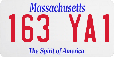 MA license plate 163YA1