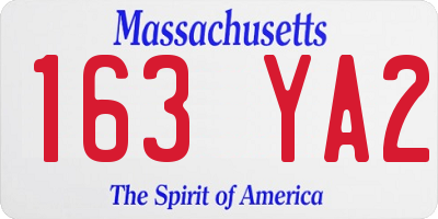 MA license plate 163YA2