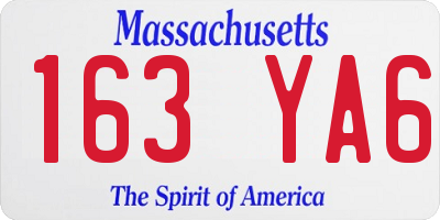 MA license plate 163YA6