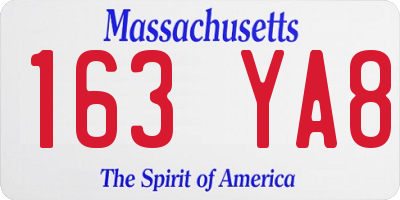 MA license plate 163YA8