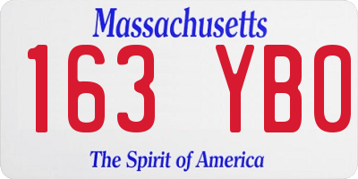 MA license plate 163YB0