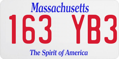MA license plate 163YB3