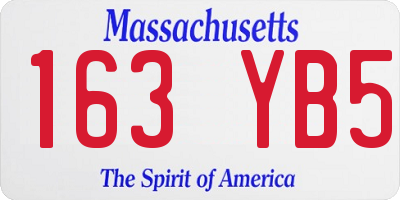 MA license plate 163YB5