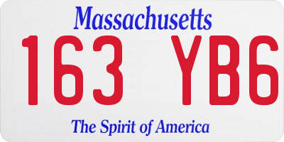 MA license plate 163YB6