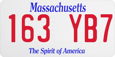 MA license plate 163YB7