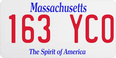 MA license plate 163YC0