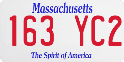 MA license plate 163YC2