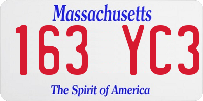 MA license plate 163YC3