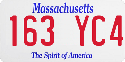 MA license plate 163YC4