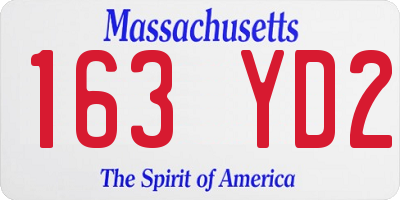 MA license plate 163YD2