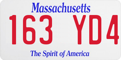 MA license plate 163YD4