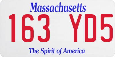 MA license plate 163YD5