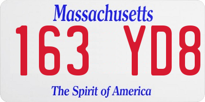 MA license plate 163YD8
