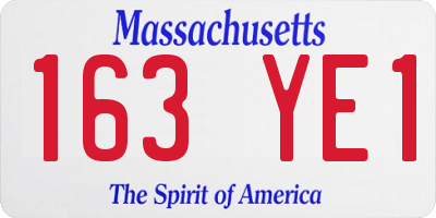 MA license plate 163YE1