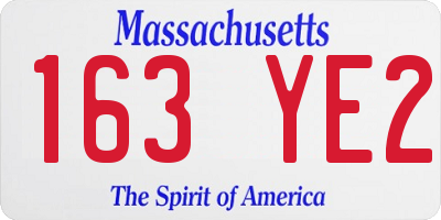 MA license plate 163YE2