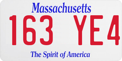 MA license plate 163YE4