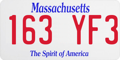 MA license plate 163YF3