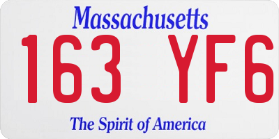 MA license plate 163YF6