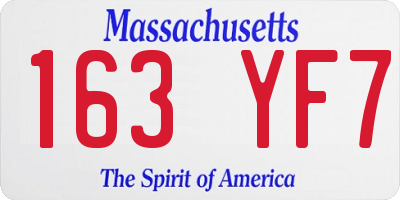 MA license plate 163YF7