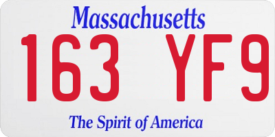 MA license plate 163YF9
