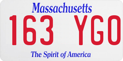 MA license plate 163YG0