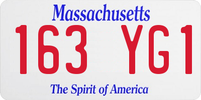 MA license plate 163YG1