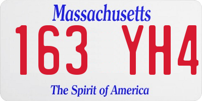 MA license plate 163YH4