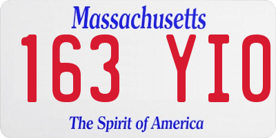 MA license plate 163YI0