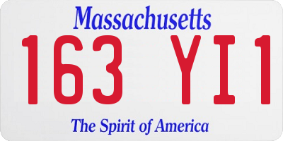 MA license plate 163YI1