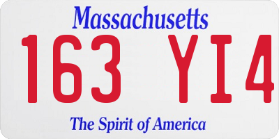 MA license plate 163YI4
