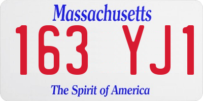 MA license plate 163YJ1