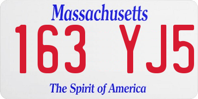 MA license plate 163YJ5
