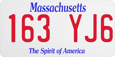 MA license plate 163YJ6