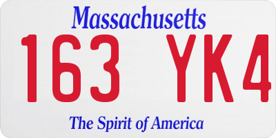 MA license plate 163YK4