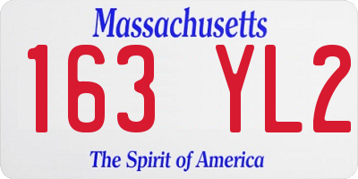 MA license plate 163YL2