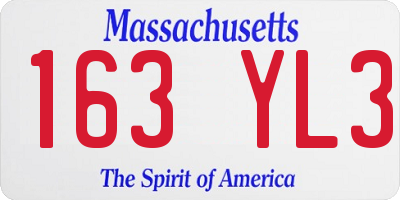 MA license plate 163YL3