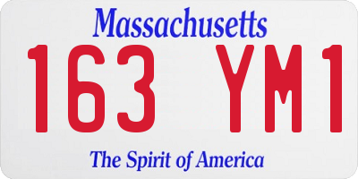 MA license plate 163YM1