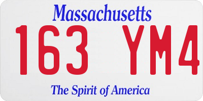 MA license plate 163YM4