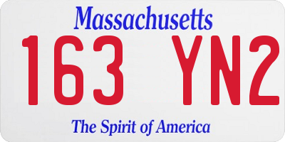 MA license plate 163YN2