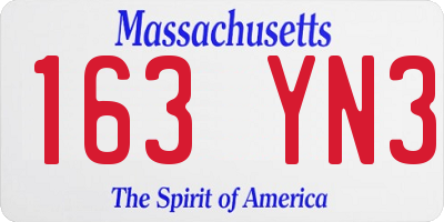 MA license plate 163YN3